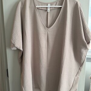 Elegant Beige V-Neck Women's Top